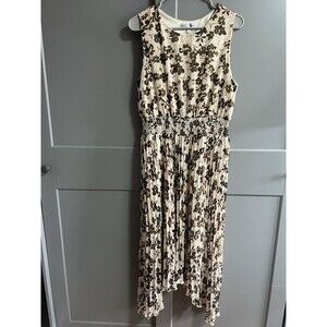 WD NY Women Sleeveless Asymmetrical Pleated Maxi Midi Dress Floral XL